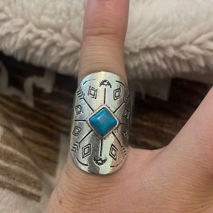 Silver and turquoise ring size 4/5